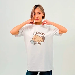 Футболка базовая унисекс “I’m OK”, белая - Сүрөт 1