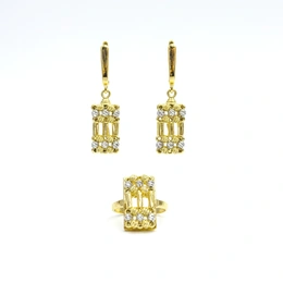 Комплект в желтом золоте 585, вес 10,6 г, размер кольца 17,5 - Сүрөт 1