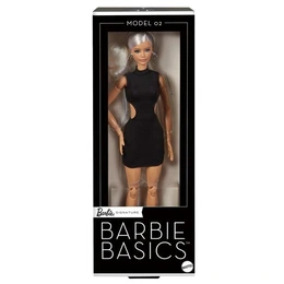 Коллекционная кукла Barbie Basics блондинка в чёрном платье и гладиаторских сапогах JBH71 - Сүрөт 2