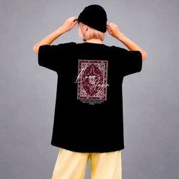 Футболка оверсайз унисекс GALALA и Персидским Узором, черная - Сүрөт 1