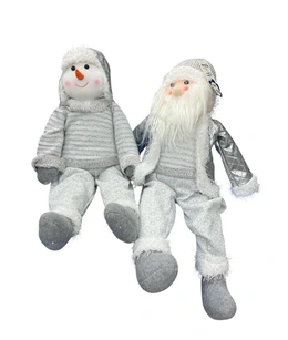 Новогодняя мягкая игрушка Снеговик, Дед Мороз - Сүрөт 1