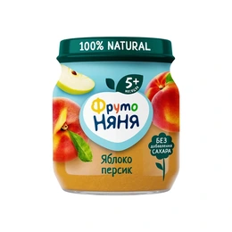 Пюре из яблок и персиков ФрутоНяня, 100 г - Сүрөт 1