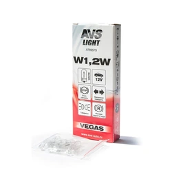 Лампа AVS Vegas 12V W1,2W BOX 10 шт - Сүрөт 1