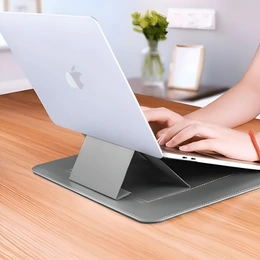 Чехол-подставка Wiwu Skin Pro Portable Stand Sleeve для ноутбука MacBook Pro 14,2", серый - Сүрөт 2