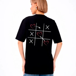 Футболка женская базовая "Игра в любовь", черная - Сүрөт 1