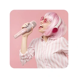 Микрофон Hoco DBK1 Singing karaoke microphone (Pink) - Сүрөт 2