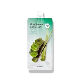 Тканевая маска для лица Missha Pure Source Pocket Pack Aloe, 10 мл - Сүрөт 1