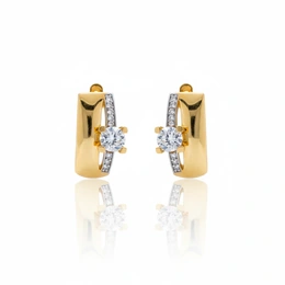 Серьги в желтом золоте 585, 4,19 грамм - Сүрөт 1