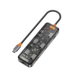 Адаптер-переходник Wiwu Cyber 008 Multifunction Hub 8 in 1 USB-C, серый - Сүрөт 1