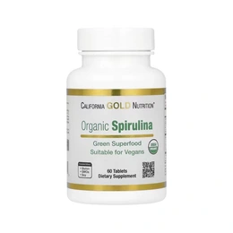 Добавка California Gold Nutrition Organic Spirulina, 60 таблеток - Сүрөт 1