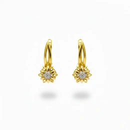 Серьги в желтом золоте 585, вес 3,32 г - Сүрөт 1