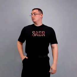 Футболка базовая унисекс "SABR", черная - Сүрөт 1