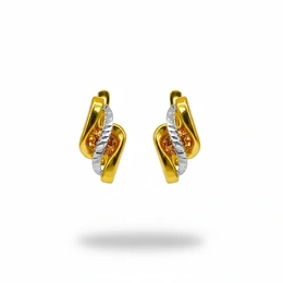 Серьги в желтом золоте 585, вес 2,67 г - Сүрөт 1