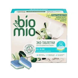 Таблетки для посудомоечной машины BioMio All-in-One Эвкалипт, 25 шт - Сүрөт 1