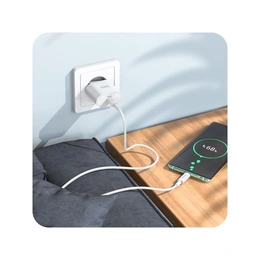 Зарядное устройство HOCO C94A Metro single port PD20W charger set Type-C to Type-C (White) - Сүрөт 4