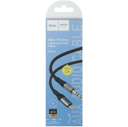 Кабель Hoco USB Type-C - jack 3.5 мм 1 м черный - Сүрөт 3