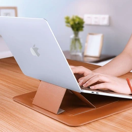Чехол-подставка Wiwu Skin Pro Portable Stand Sleeve для ноутбука MacBook Pro 16,2", коричневый - Сүрөт 2