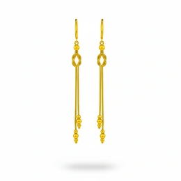 Серьги в желтом золоте 585, вес 4,54 г - Сүрөт 1