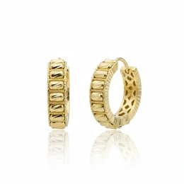 Серьги в желтом золоте 585, вес 3,72 г - Сүрөт 1