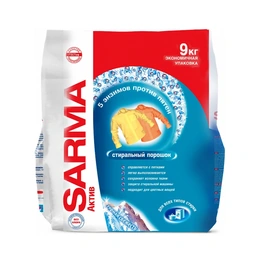 Стиральный порошок SARMA автомат актив горная свежесть, 9 кг - Сүрөт 1