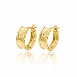 Серьги в желтом золоте 585, вес 3,66 г - Сүрөт 1