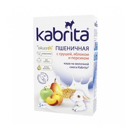 Пшеничная каша Kabrita с грушей, яблоком и персиком, 180 г - Сүрөт 1