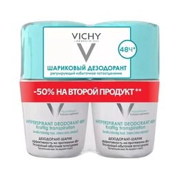 Набор Vichy Део-ролл 48 часов при интенсивном потоотделении, 50 мл х 2 шт - Сүрөт 1