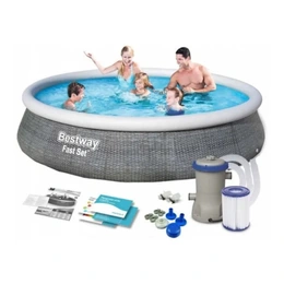 Надувной бассейн Bestway Fast Set, 396х396х84 см, 7 340 л - Сүрөт 1