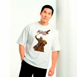 Футболка оверсайз унисекс "Степной воин", белая - Сүрөт 1