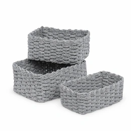 Плетеный набор органайзер для хранения, серый - Сүрөт 1