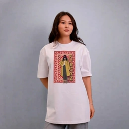 Футболка оверсайз унисекс "Городской Этно", белая - Сүрөт 1