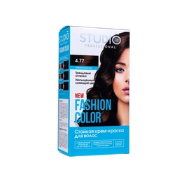 Стойкая крем-краска для волос 4.77 темный шоколад, Fashion color Studio professional, 115 мл - Сүрөт 1