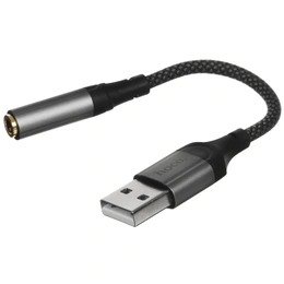 Кабель Hoco USB Type-A - jack 3.5 0,1 м черный - Сүрөт 1