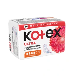 Гигиенические прокладки Kotex Ultra Normal, 34 шт - Сүрөт 1