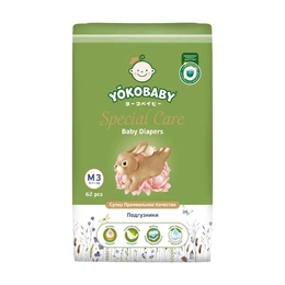 Подгузники детские Yokobaby special care, Размер 3-M, 62 шт - Сүрөт 1