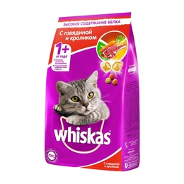 Сухой корм для кошек с говядиной и кроликом Whiskas, 1.9 кг - Изображение 1
