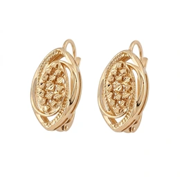 Серьги в красном золоте 585, вес 3,01 г - Сүрөт 1