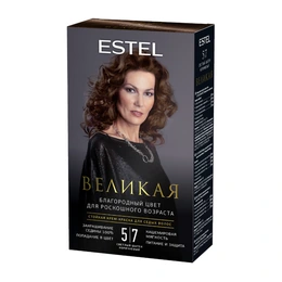 Крем-краска для седых волос 5/7 светлый шатен коричневый Великая Estel, 150 мл - Сүрөт 1