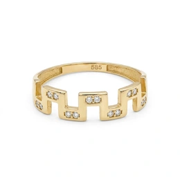 Кольцо в желтом золоте 585, размер 18,5, вес 1,61 г - Сүрөт 1