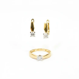 Комплект в красном золоте 585, вес 5,09 г - Сүрөт 1