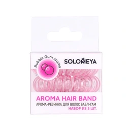 Арома-резинки для волос с ароматом бабл-гам Solomeya Aroma Hair Band Bubble Gum, 3 шт - Сүрөт 1