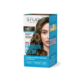 Стойкая крем-краска для волос 6.00 темно-русый, Fashion color Studio professional, 115 мл - Сүрөт 1
